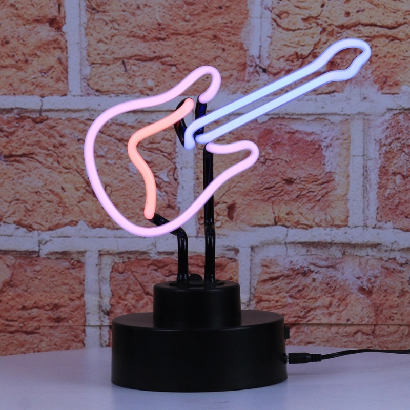 Luces guitarras de neón personalizadas, señales de neón decoradas.