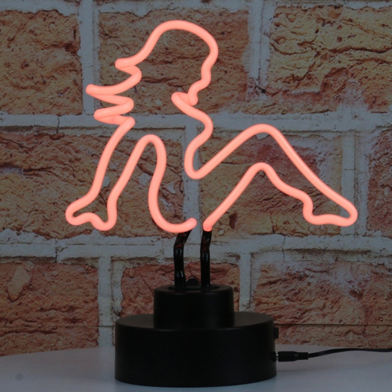 Chica de barro, lámpara de neón, chica sexy, lámpara de neón personalizada, logo de neón decorado.